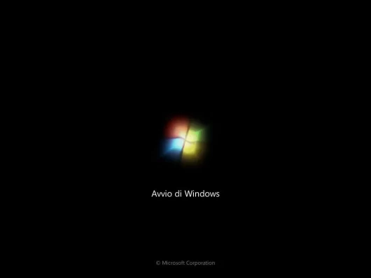 Avvio del sistema operativo Windows 7