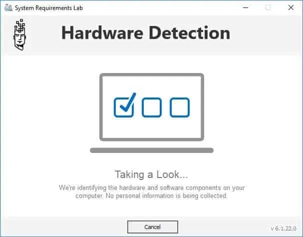 Avvio scansione hardware