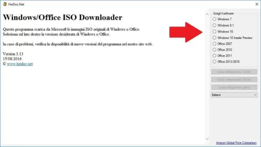 Scaricare le ISO originali di Windows o di Office